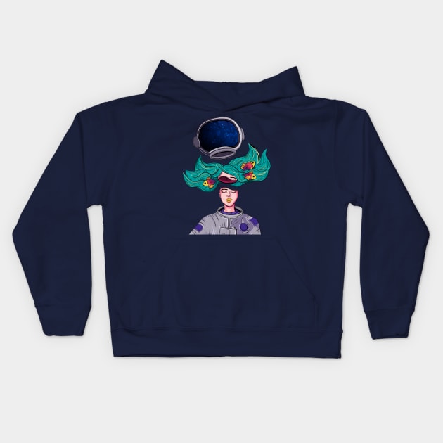 Cosmic Cosmonaut Kids Hoodie by nataliapires